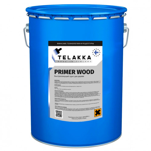 быстросохнущий грунт для дерева Telakka PRIMER WOOD 20кг (серый)